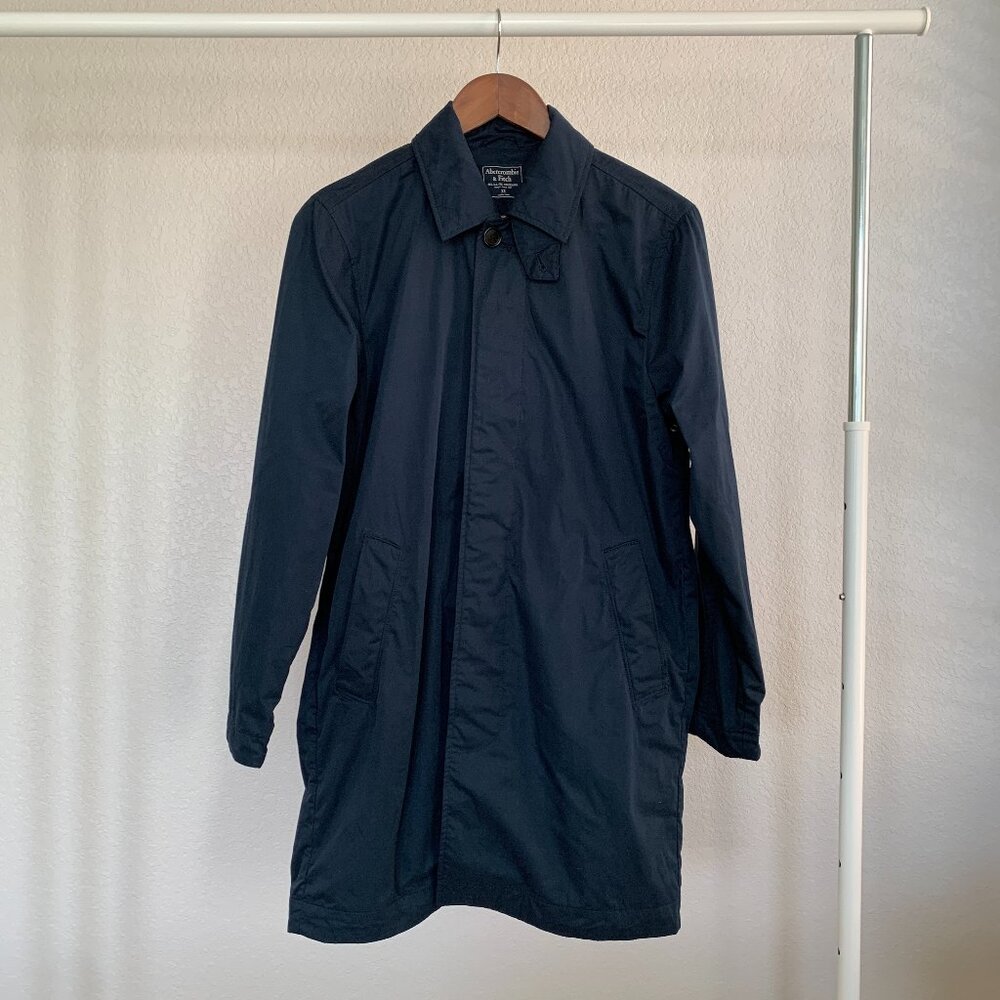 Abercrombie & Fitch Car Coat Lightweight Jacket – Navy – Men’s XS – EUC